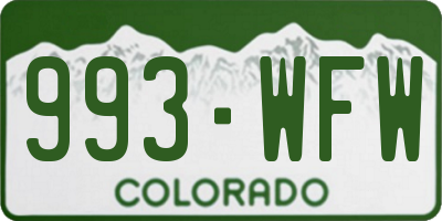 CO license plate 993WFW