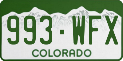 CO license plate 993WFX