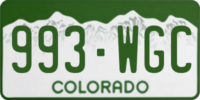 CO license plate 993WGC