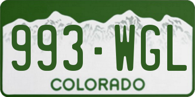 CO license plate 993WGL