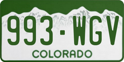 CO license plate 993WGV