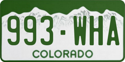 CO license plate 993WHA