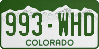 CO license plate 993WHD
