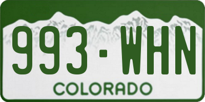 CO license plate 993WHN