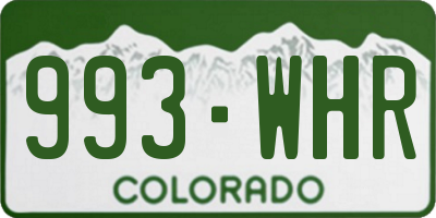CO license plate 993WHR