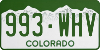 CO license plate 993WHV
