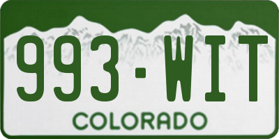 CO license plate 993WIT