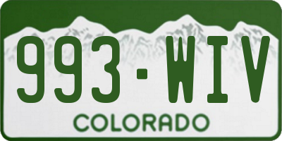 CO license plate 993WIV