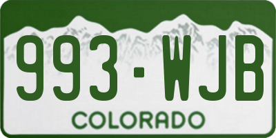 CO license plate 993WJB