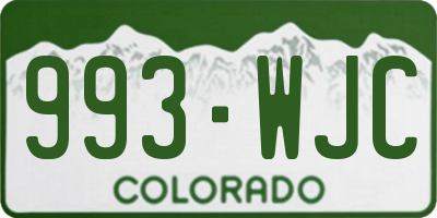 CO license plate 993WJC