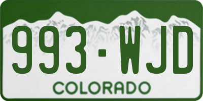 CO license plate 993WJD
