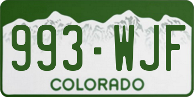 CO license plate 993WJF