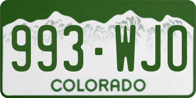 CO license plate 993WJO