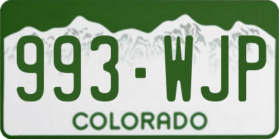 CO license plate 993WJP