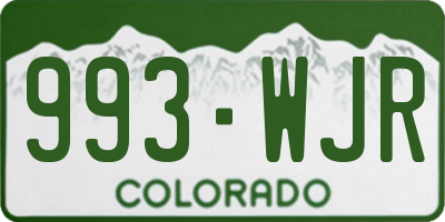 CO license plate 993WJR