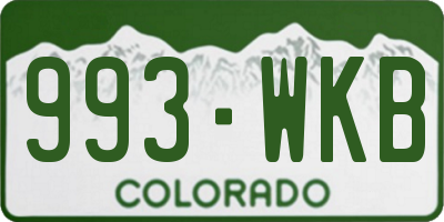 CO license plate 993WKB