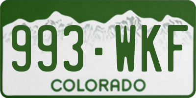CO license plate 993WKF