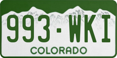 CO license plate 993WKI