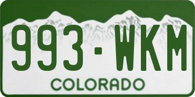 CO license plate 993WKM
