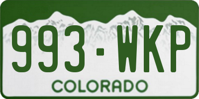 CO license plate 993WKP
