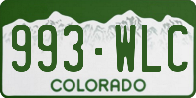 CO license plate 993WLC