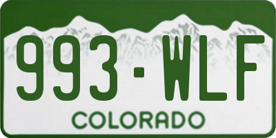 CO license plate 993WLF
