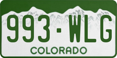 CO license plate 993WLG
