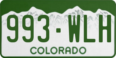CO license plate 993WLH