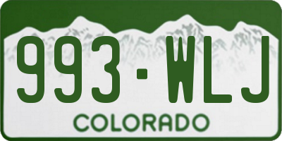 CO license plate 993WLJ