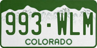 CO license plate 993WLM