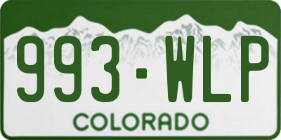CO license plate 993WLP