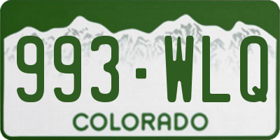 CO license plate 993WLQ