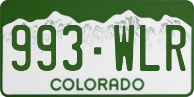 CO license plate 993WLR