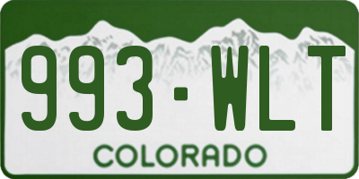CO license plate 993WLT