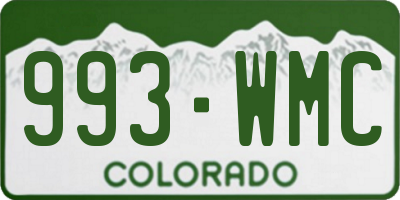 CO license plate 993WMC