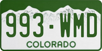 CO license plate 993WMD