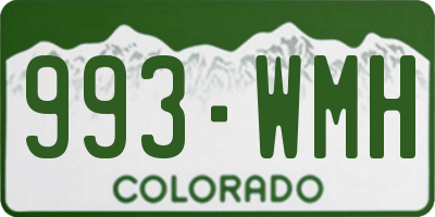 CO license plate 993WMH