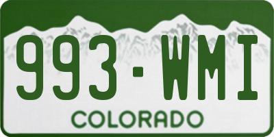 CO license plate 993WMI