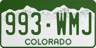 CO license plate 993WMJ