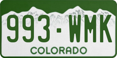 CO license plate 993WMK