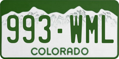 CO license plate 993WML