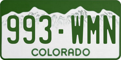 CO license plate 993WMN
