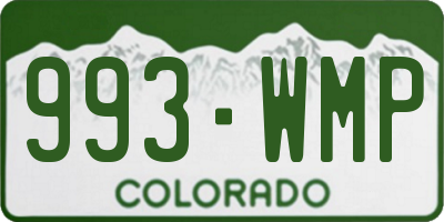 CO license plate 993WMP