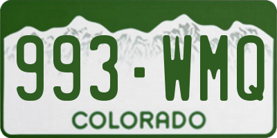 CO license plate 993WMQ