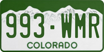 CO license plate 993WMR