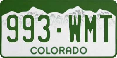 CO license plate 993WMT