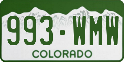 CO license plate 993WMW