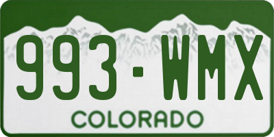 CO license plate 993WMX
