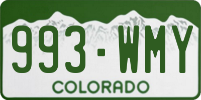 CO license plate 993WMY