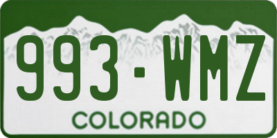 CO license plate 993WMZ
